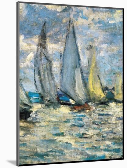 The boats or regatta in Argenteuil (detail) around 1874,-Claude Monet-Mounted Giclee Print