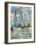 The boats or regatta in Argenteuil (detail) around 1874,-Claude Monet-Framed Giclee Print
