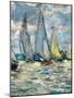 The boats or regatta in Argenteuil (detail) around 1874,-Claude Monet-Mounted Giclee Print