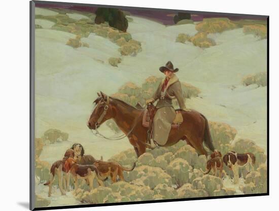 The Bob Cat Hunter (Oil on Canvas)-William Herbert 'Buck' Dunton-Mounted Giclee Print