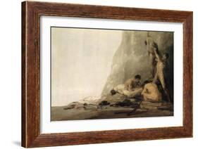 The Bodies of Jean de Brebeuf and Gabriel Lallemant Being Skinned by Iroquois in 1649, c.1800-08-Francisco de Goya-Framed Giclee Print