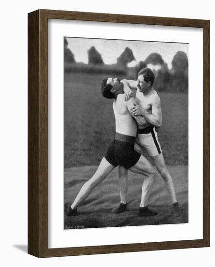 The Body Holt and Neck Double, Wrestling Display, Aldershot, Hampshire, 1896-Gregory & Co-Framed Giclee Print