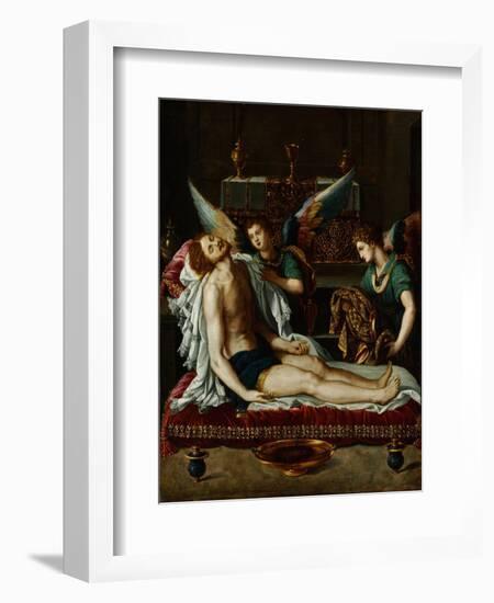 The Body of Christ Anointed by Two Angels-Alessandro Allori-Framed Giclee Print