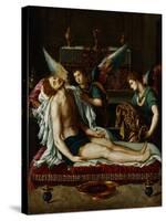 The Body of Christ Anointed by Two Angels-Alessandro Allori-Stretched Canvas