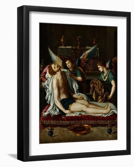 The Body of Christ Anointed by Two Angels-Alessandro Allori-Framed Giclee Print