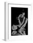 The Body of Nude Woman with Black and White Pattern and its Reflection. Black-And-White Photo Creat-master1305-Framed Photographic Print