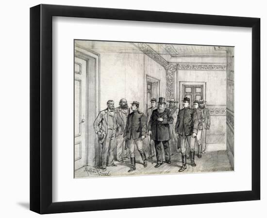 The Boer President Kruger Leaving the Chamber of Deputies in Pretoria, 1896-Melton Prior-Framed Giclee Print