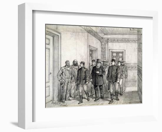 The Boer President Kruger Leaving the Chamber of Deputies in Pretoria, 1896-Melton Prior-Framed Giclee Print