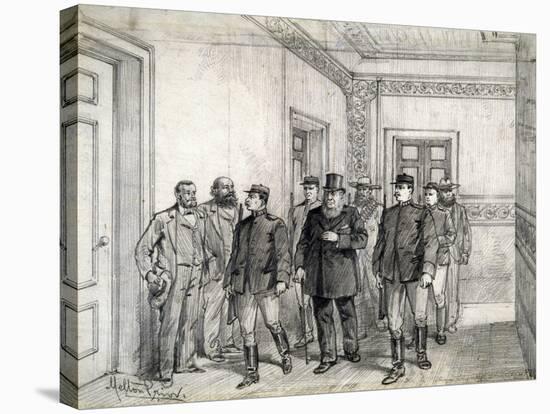 The Boer President Kruger Leaving the Chamber of Deputies in Pretoria, 1896-Melton Prior-Stretched Canvas