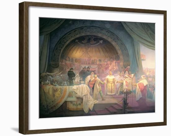 The Bohemian King Premysl Otakar II (D.1278), from the 'Slav Epic', 1924-Alphonse Mucha-Framed Giclee Print