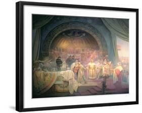 The Bohemian King Premysl Otakar II (D.1278), from the 'Slav Epic', 1924-Alphonse Mucha-Framed Giclee Print