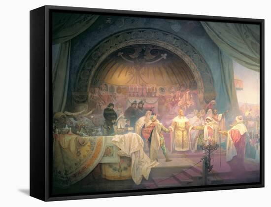 The Bohemian King Premysl Otakar II (D.1278), from the 'Slav Epic', 1924-Alphonse Mucha-Framed Stretched Canvas