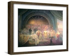 The Bohemian King Premysl Otakar II (D.1278), from the 'Slav Epic', 1924-Alphonse Mucha-Framed Giclee Print