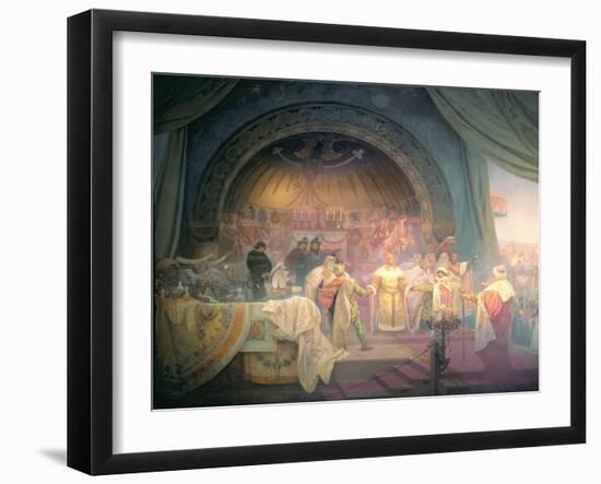 The Bohemian King Premysl Otakar II (D.1278), from the 'Slav Epic', 1924-Alphonse Mucha-Framed Giclee Print