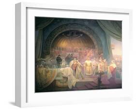 The Bohemian King Premysl Otakar II (D.1278), from the 'Slav Epic', 1924-Alphonse Mucha-Framed Giclee Print