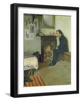 The Bohemian (Portrait of Erik Satie in His Studio in Montmartre), 1891-Santiago Rusinol i Prats-Framed Giclee Print