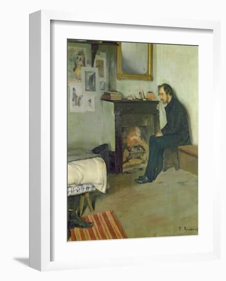 The Bohemian (Portrait of Erik Satie in His Studio in Montmartre), 1891-Santiago Rusinol i Prats-Framed Giclee Print