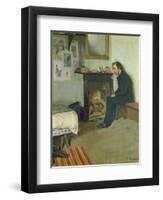 The Bohemian (Portrait of Erik Satie in His Studio in Montmartre), 1891-Santiago Rusinol i Prats-Framed Giclee Print