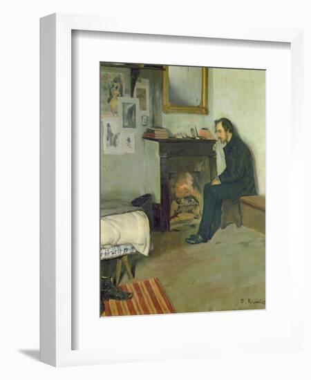 The Bohemian (Portrait of Erik Satie in His Studio in Montmartre), 1891-Santiago Rusinol i Prats-Framed Giclee Print