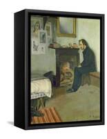 The Bohemian (Portrait of Erik Satie in His Studio in Montmartre), 1891-Santiago Rusinol i Prats-Framed Stretched Canvas