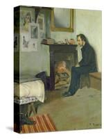 The Bohemian (Portrait of Erik Satie in His Studio in Montmartre), 1891-Santiago Rusinol i Prats-Stretched Canvas