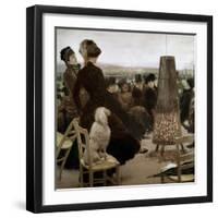 The Bois De Boulogne Races - by Giuseppe De Nittis-null-Framed Photographic Print