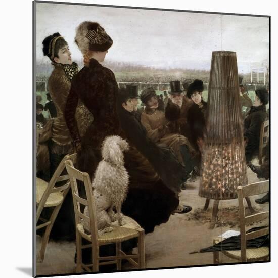 The Bois De Boulogne Races - by Giuseppe De Nittis-null-Mounted Photographic Print