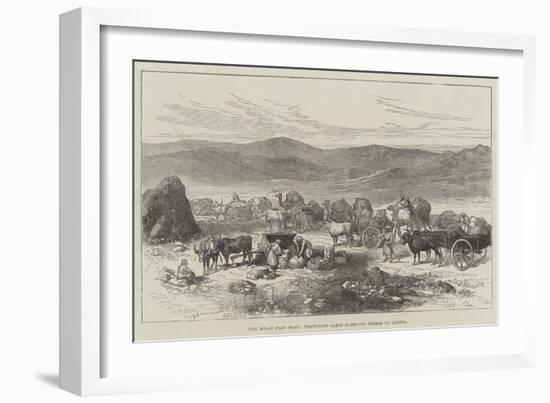 The Bolan Pass Road, Transport Carts Carrying Stores to Quetta-null-Framed Giclee Print