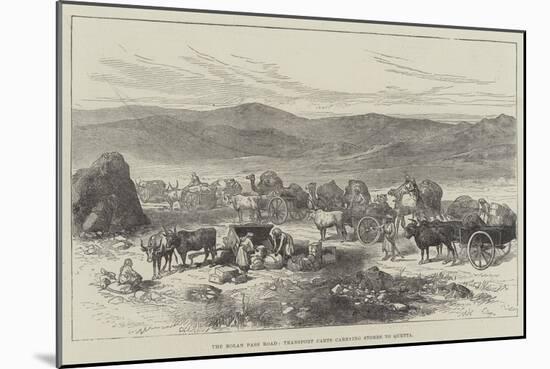 The Bolan Pass Road, Transport Carts Carrying Stores to Quetta-null-Mounted Giclee Print