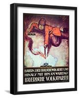 'The Bolshevik Is Loose', German Anti-Communist Poster, C.1923-null-Framed Giclee Print