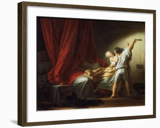 The Bolt (Or the Lock) - Oil on Canvas, 1777-Jean-Honore Fragonard-Framed Giclee Print