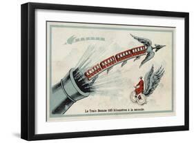 The Bomb Train - 100 Kilometres Per Second-null-Framed Giclee Print