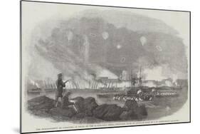 The Bombardment of Sveaborg, Burning of the 60 Gun-Boat Sheds, Sketched from an Opposite Rock-John Wilson Carmichael-Mounted Giclee Print