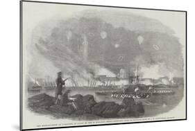 The Bombardment of Sveaborg, Burning of the 60 Gun-Boat Sheds, Sketched from an Opposite Rock-John Wilson Carmichael-Mounted Giclee Print