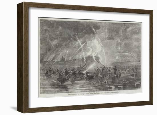 The Bombardment of Sveaborg, Rocket Boats-John Wilson Carmichael-Framed Giclee Print