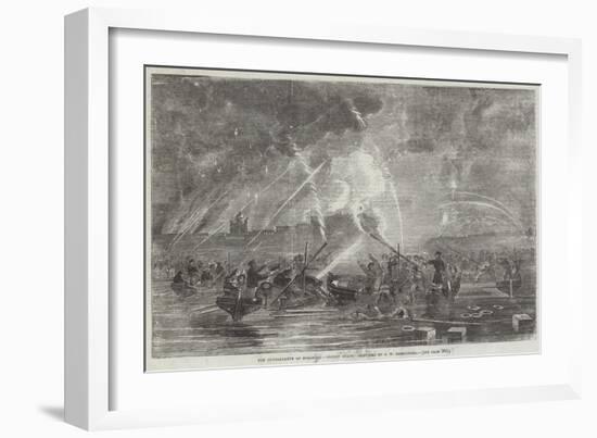 The Bombardment of Sveaborg, Rocket Boats-John Wilson Carmichael-Framed Giclee Print