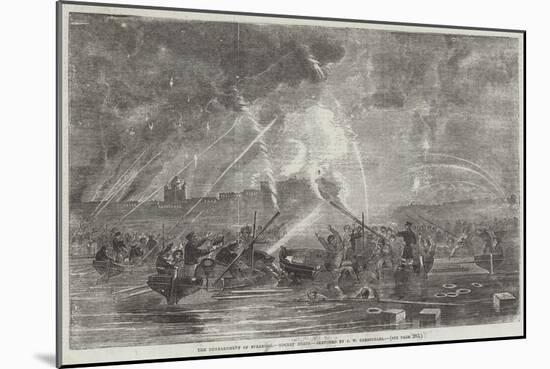 The Bombardment of Sveaborg, Rocket Boats-John Wilson Carmichael-Mounted Giclee Print