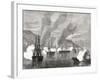 The Bombardment of Valparaiso on 31 March 1866, from 'L'Univers Illustré', 1866-null-Framed Giclee Print