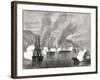 The Bombardment of Valparaiso on 31 March 1866, from 'L'Univers Illustré', 1866-null-Framed Giclee Print