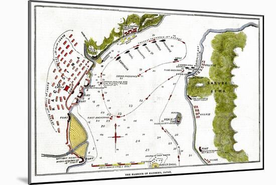 The Bombarment by the Royal Navy of the Harbour of Kagoshima, Japan, 1863-null-Mounted Giclee Print