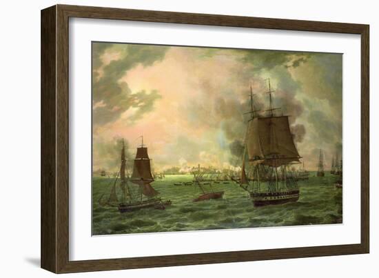 The Bombing of Cadiz by the French on 23rd September 1823, 1824-Louis Philippe Crepin-Framed Giclee Print
