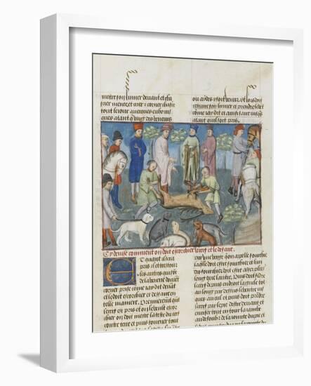 The Book of Gaston Phoebus Hunting: Cutting the Deer-null-Framed Giclee Print