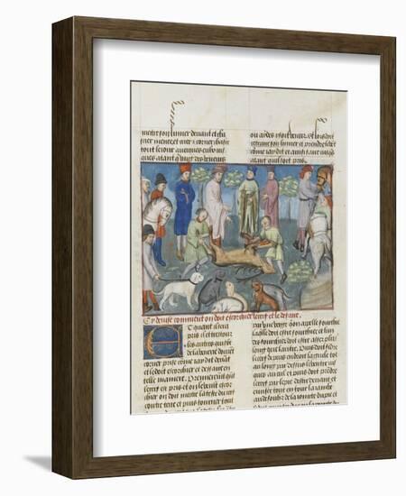 The Book of Gaston Phoebus Hunting: Cutting the Deer-null-Framed Giclee Print