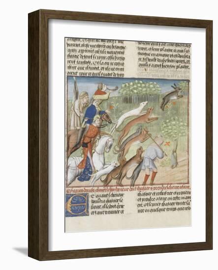 The Book of Gaston Phoebus Hunting: Hunting the Hare-null-Framed Giclee Print