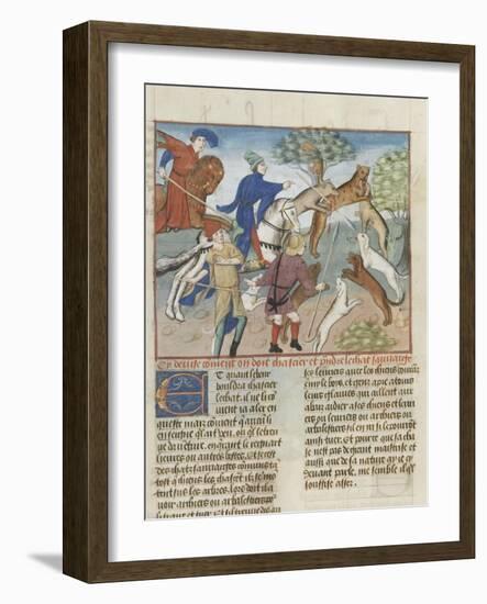 The Book of Gaston Phoebus Hunting: Hunting Wild Cats-null-Framed Giclee Print