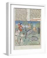 The Book of Gaston Phoebus Hunting: Killing the Boar-null-Framed Giclee Print