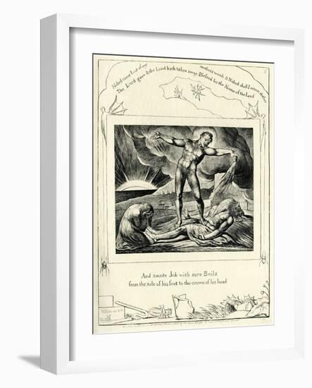 The Book of Job 2: 7 Illustrated by William Blake-William Blake-Framed Giclee Print