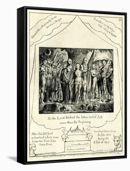 The Book of Job 42:12 illustrated by William Blake-William Blake-Framed Stretched Canvas