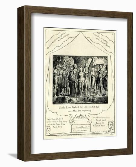 The Book of Job 42:12 illustrated by William Blake-William Blake-Framed Giclee Print