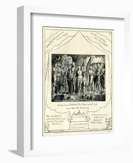 The Book of Job 42:12 illustrated by William Blake-William Blake-Framed Giclee Print